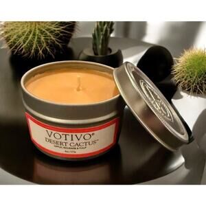VOTIVO Aromatic Travel Tin DESERT CACTUS (Apple/Rhubarb/Tulip) 4 oz / 115 g NEW